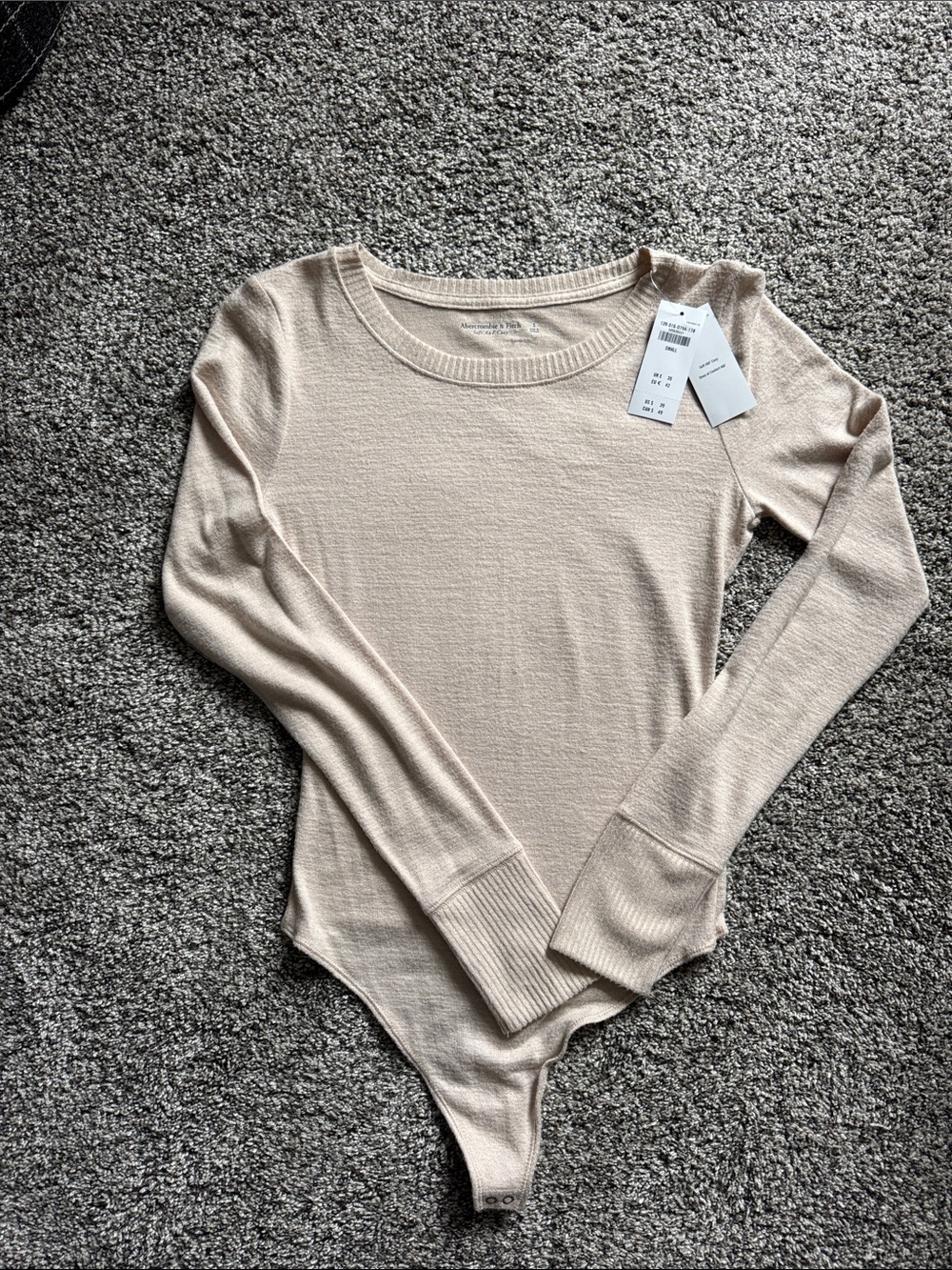 Beige Long Sleeve Bodysuit